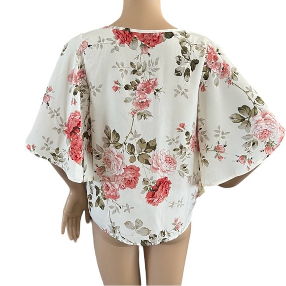 Every Rose Floral Top Cold Shoulder Sleeve - Picture 3 of 4